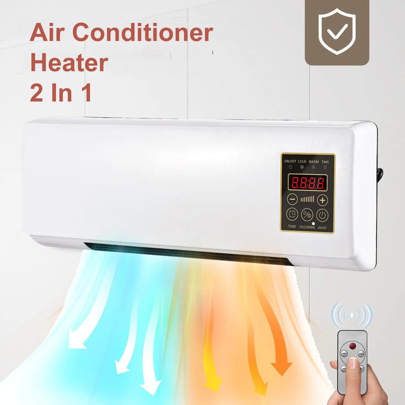 Ar condicionado portátil e aquecedor 2 em 1 aquecedor elétrico ar condicionado para aquecimento e resfriamento de quarto com controle remoto