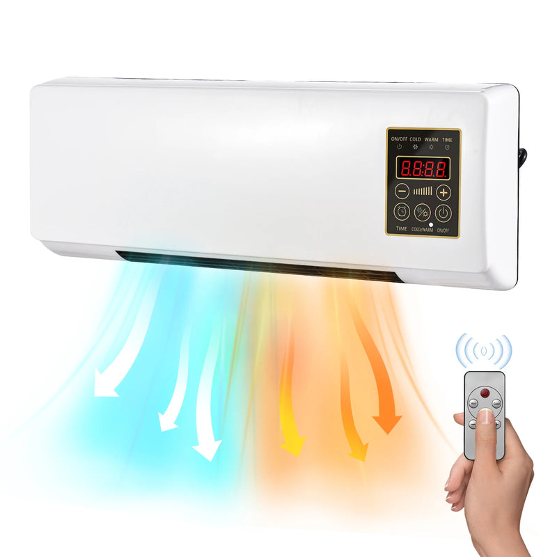 Ar condicionado portátil e aquecedor 2 em 1 aquecedor elétrico ar condicionado para aquecimento e resfriamento de quarto com controle remoto